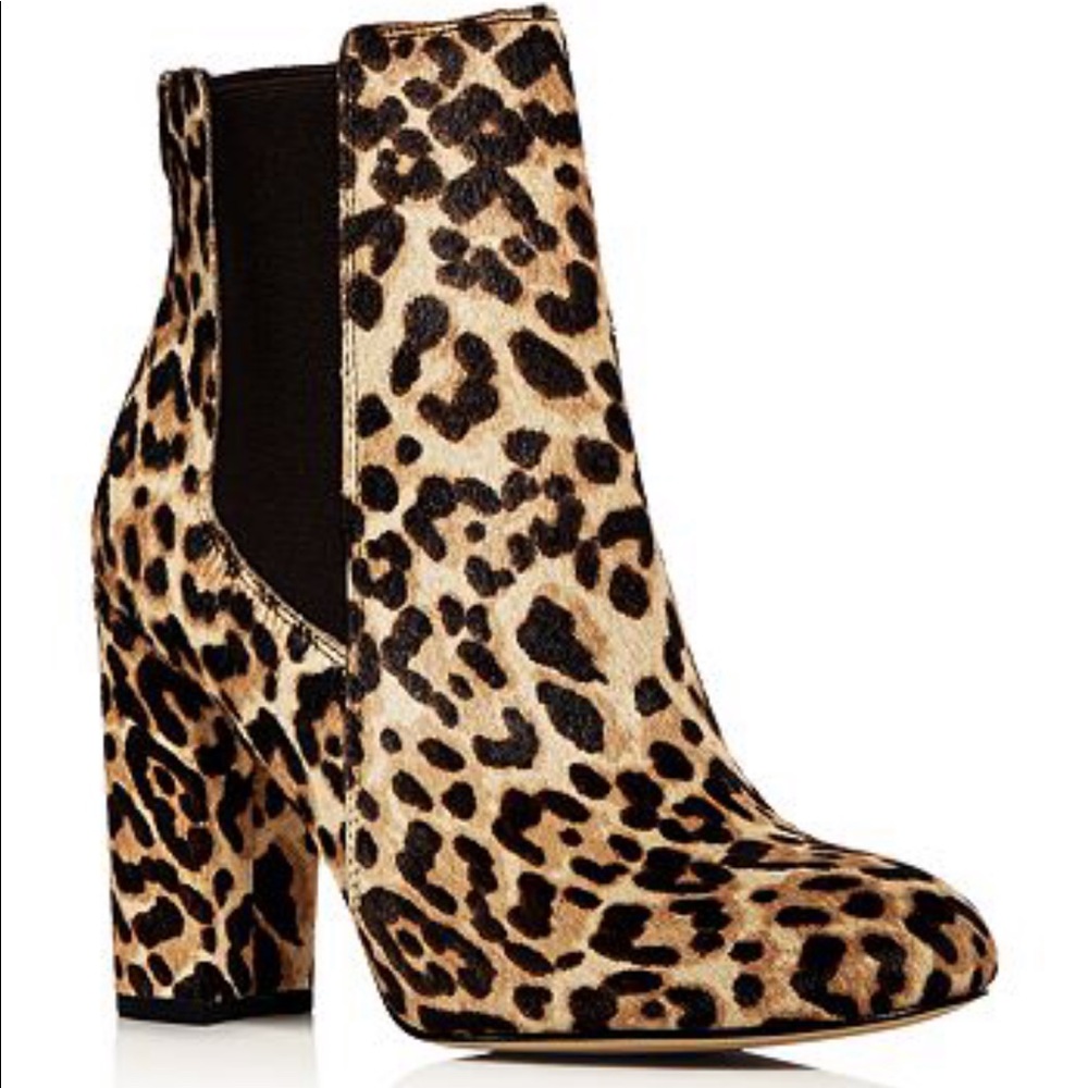 Leopard Print Calf Hair Booties